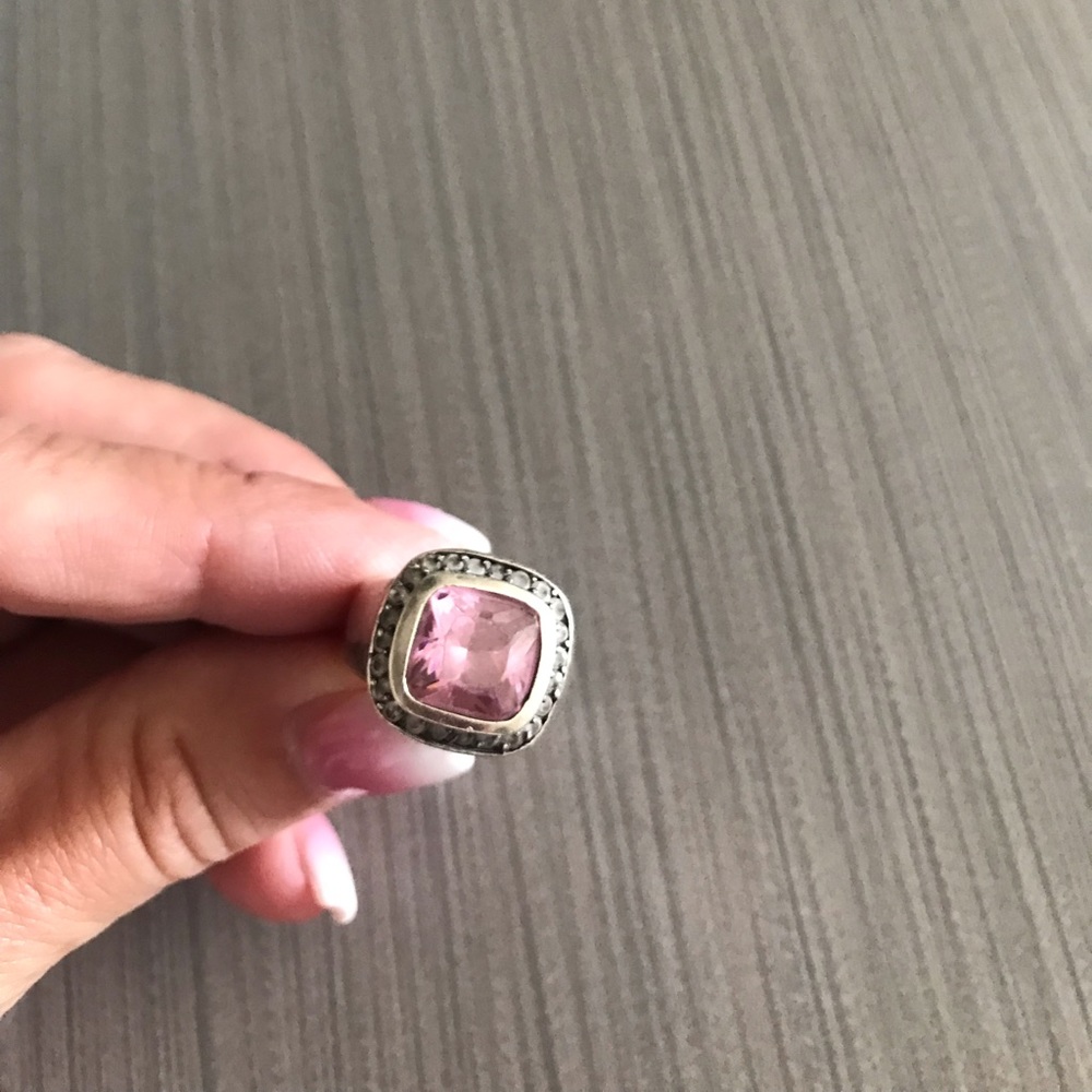 Pink stone w/Diamond ring